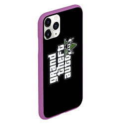 Чехол iPhone 11 Pro матовый GTA5 logo game rockstar, цвет: 3D-фиолетовый — фото 2