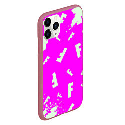 Чехол iPhone 11 Pro матовый Fortnite pattern pink, цвет: 3D-малиновый — фото 2