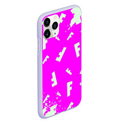 Чехол iPhone 11 Pro матовый Fortnite pattern pink, цвет: 3D-светло-сиреневый — фото 2