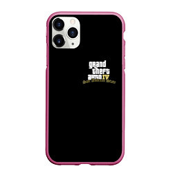 Чехол iPhone 11 Pro матовый GTA 6 logo game, цвет: 3D-малиновый