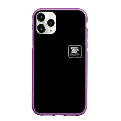 Чехол iPhone 11 Pro матовый Gta vice city black, цвет: 3D-фиолетовый