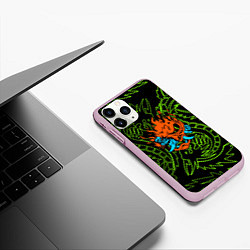 Чехол iPhone 11 Pro матовый Samurai dragon steel logo, цвет: 3D-розовый — фото 2