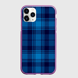 Чехол iPhone 11 Pro матовый Синяя клетка, цвет: 3D-фиолетовый
