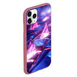 Чехол iPhone 11 Pro матовый Абстракция из блестящих камней и плит, цвет: 3D-малиновый — фото 2