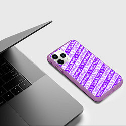 Чехол iPhone 11 Pro матовый Juventus pattern, цвет: 3D-фиолетовый — фото 2