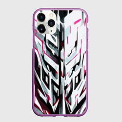 Чехол iPhone 11 Pro матовый Хаотичная красно-белая абстракция, цвет: 3D-фиолетовый