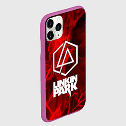 Чехол iPhone 11 Pro матовый Linkin park fire flower, цвет: 3D-фиолетовый — фото 2