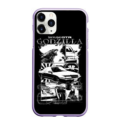 Чехол iPhone 11 Pro матовый Skyline GTR Godzilla, цвет: 3D-светло-сиреневый