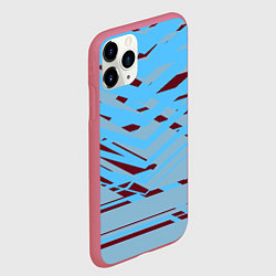 Чехол iPhone 11 Pro матовый Геометрическая абстракция сине голубого цвета, цвет: 3D-малиновый — фото 2