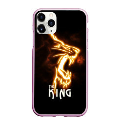 Чехол iPhone 11 Pro матовый Lion fire King, цвет: 3D-розовый