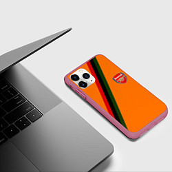 Чехол iPhone 11 Pro матовый Arsenal geometry steel, цвет: 3D-малиновый — фото 2