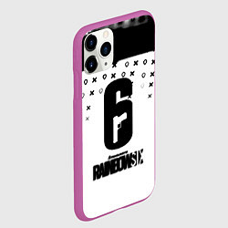 Чехол iPhone 11 Pro матовый Rainbox six game pattern, цвет: 3D-фиолетовый — фото 2