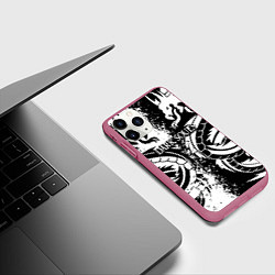 Чехол iPhone 11 Pro матовый Darksouls rpg dragon, цвет: 3D-малиновый — фото 2