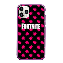 Чехол iPhone 11 Pro матовый Fortnite snowflake pattern, цвет: 3D-фиолетовый