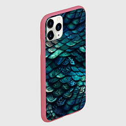 Чехол iPhone 11 Pro матовый Перламутровая змеиная кожа, цвет: 3D-малиновый — фото 2