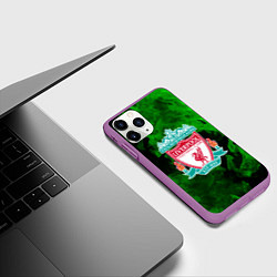 Чехол iPhone 11 Pro матовый Liverpool green fire, цвет: 3D-фиолетовый — фото 2