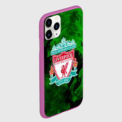 Чехол iPhone 11 Pro матовый Liverpool green fire, цвет: 3D-фиолетовый — фото 2
