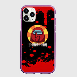 Чехол iPhone 11 Pro матовый Amomg us краски, цвет: 3D-фиолетовый