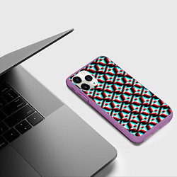 Чехол iPhone 11 Pro матовый Астралис глитч логотип, цвет: 3D-фиолетовый — фото 2