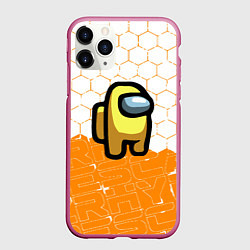 Чехол iPhone 11 Pro матовый Амонг ас оранжевый, цвет: 3D-малиновый