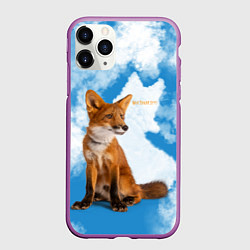 Чехол iPhone 11 Pro матовый Лисёнок - Мой дикий друг, цвет: 3D-фиолетовый