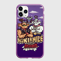 Чехол iPhone 11 Pro матовый Мыши-рокеры с Марса, цвет: 3D-фиолетовый