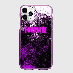 Чехол iPhone 11 Pro матовый Fortnite неоновые краски, цвет: 3D-фиолетовый