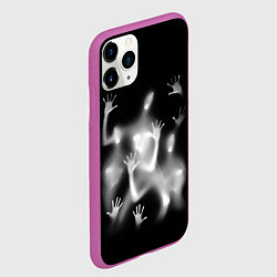 Чехол iPhone 11 Pro матовый Белые призрачные силуэты Y2K, цвет: 3D-фиолетовый — фото 2