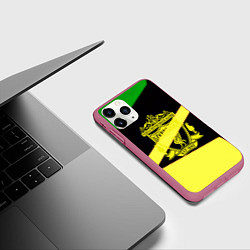 Чехол iPhone 11 Pro матовый Liverpool geometry sport, цвет: 3D-малиновый — фото 2