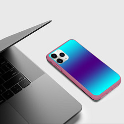 Чехол iPhone 11 Pro матовый Градиент из неона, цвет: 3D-малиновый — фото 2