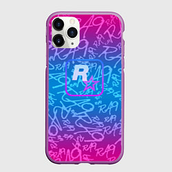 Чехол iPhone 11 Pro матовый Rock star neon, цвет: 3D-фиолетовый