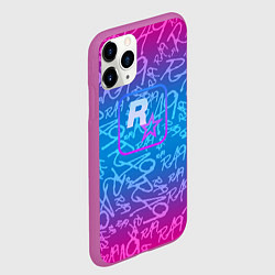 Чехол iPhone 11 Pro матовый Rock star neon, цвет: 3D-фиолетовый — фото 2