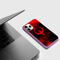 Чехол iPhone 11 Pro матовый Quake кровь, цвет: 3D-фиолетовый — фото 2