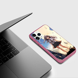 Чехол iPhone 11 Pro матовый Девушка аниме, цвет: 3D-малиновый — фото 2