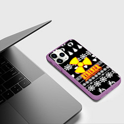 Чехол iPhone 11 Pro матовый Stalker fire pattern, цвет: 3D-фиолетовый — фото 2