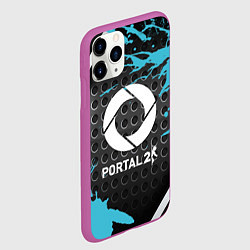 Чехол iPhone 11 Pro матовый Portal game краски, цвет: 3D-фиолетовый — фото 2
