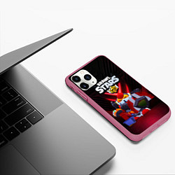 Чехол iPhone 11 Pro матовый Brawl Stars Алый паладин Вольт, цвет: 3D-малиновый — фото 2