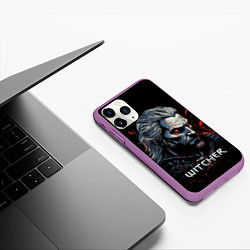 Чехол iPhone 11 Pro матовый The Witcher blood, цвет: 3D-фиолетовый — фото 2