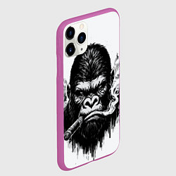 Чехол iPhone 11 Pro матовый Горилла с сигарой, цвет: 3D-фиолетовый — фото 2