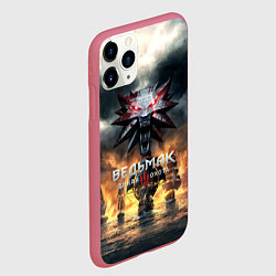 Чехол iPhone 11 Pro матовый Ведьмак корабли лого, цвет: 3D-малиновый — фото 2