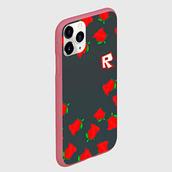 Чехол iPhone 11 Pro матовый Roblox rose, цвет: 3D-малиновый — фото 2