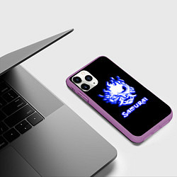 Чехол iPhone 11 Pro матовый Samurai logo ghost, цвет: 3D-фиолетовый — фото 2