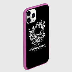 Чехол iPhone 11 Pro матовый Cyberpunk 2077 white, цвет: 3D-фиолетовый — фото 2