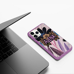 Чехол iPhone 11 Pro матовый Alena roses, цвет: 3D-фиолетовый — фото 2