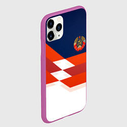 Чехол iPhone 11 Pro матовый СССР спорт геометрия, цвет: 3D-фиолетовый — фото 2