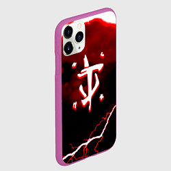 Чехол iPhone 11 Pro матовый Doom storm logo, цвет: 3D-фиолетовый — фото 2