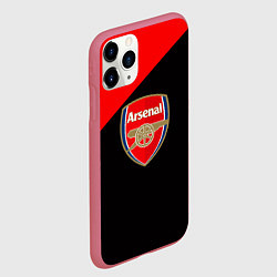 Чехол iPhone 11 Pro матовый Арсенал фк геометрия, цвет: 3D-малиновый — фото 2