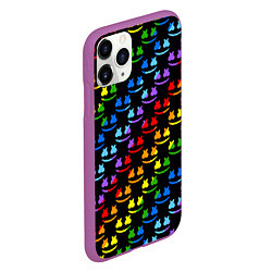 Чехол iPhone 11 Pro матовый Marshmello dj colors, цвет: 3D-фиолетовый — фото 2