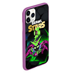 Чехол iPhone 11 Pro матовый Brawl Stars вирус Чарли, цвет: 3D-фиолетовый — фото 2