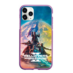 Чехол iPhone 11 Pro матовый Эскалация свободы Helldivers 2, цвет: 3D-фиолетовый